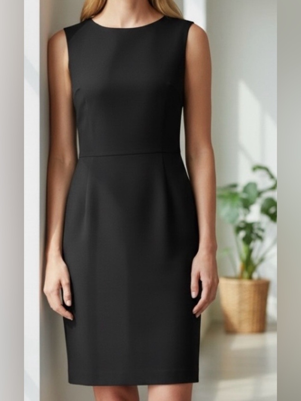 Lafayette 148 New York Knee Classic Black Sheath Dress NWT